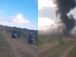 12 Motor Balapan Sesaat setelah Pemusnahan Amunisi Tak Layak di Garut, Asap Ledakan Belum Hilang