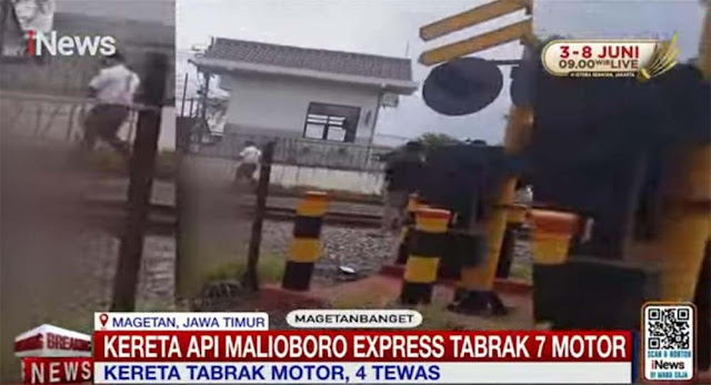KA Malioboro Tabrak 7 Kendaraan di Magetan, 4 Orang Tewas dan 3 Luka