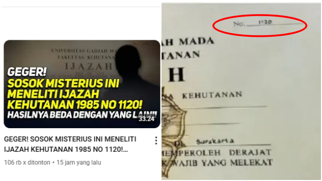Tiga Ijazah Lulusan 1985 Fakultas Kehutanan UGM Diteliti, Ijazah Jokowi Disebut Tak Identik dengan Dua Lainnya