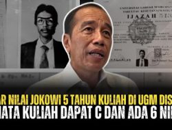 Alamak! Daftar Nilai Jokowi 5 Tahun Kuliah di UGM Disorot: 13 Mata Kuliah Dapat C dan Ada 6 Nilai D