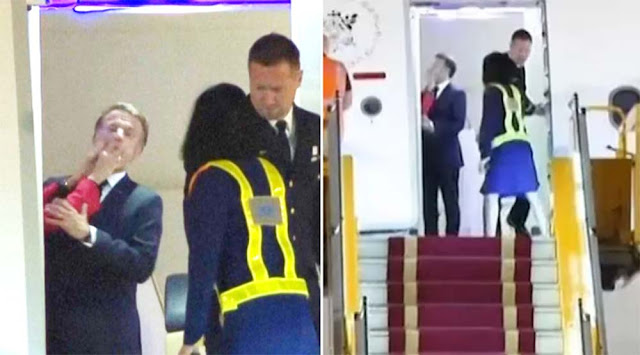Viral Video Presiden Perancis Emmanuel Macron Ditoyor Istri Saat Tiba di Vietnam, Cekcok?