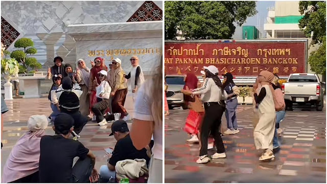 Viral Emak-emak Turis asal Indonesia Joget TikTok di Kuil Suci Thailand, Dikecam Netizen