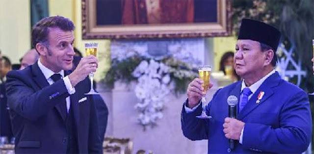 Istana Bilang Minuman untuk Bersulang Prabowo dan Macron Bukan Alkohol