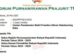 Forum Purnawirawan TNI Surati DPR-MPR, Tuntut Pemakzulan Gibran Segera Diproses!