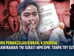 4 Jenderal Purnawirawan TNI Surati MPR-DPR Dorong Pemakzulan Gibran, Siapa Saja?
