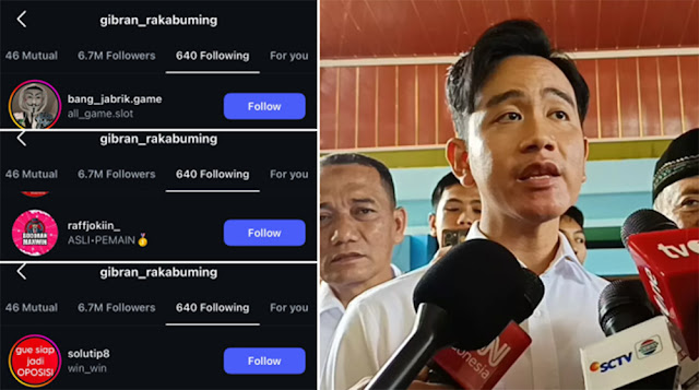 Setwapres Buka Suara Soal Akun Instagram Gibran Diduga Follow Akun Judi Online