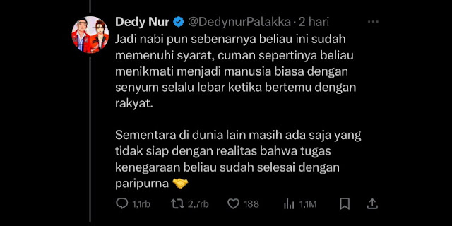Samakan Jokowi dengan Nabi, Kader PSI Orang yang Irasional