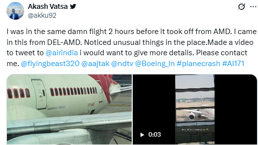Pria Ini Ramal Nasib Tragis Pesawat Air India Beberapa Jam Sebelum Jatuh, Rekam Kejadian Janggal