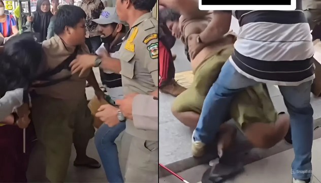 VIRAL! Razia Brutal Aparat Piting hingga Seret Pengemis Tunanetra: Tongkatku Mana?