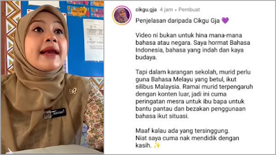 Viral Cikgu Malaysia Kesal Muridnya Buat Tugas Pakai Bahasa Indonesia: Mau jadi Macam Apa Ni?!