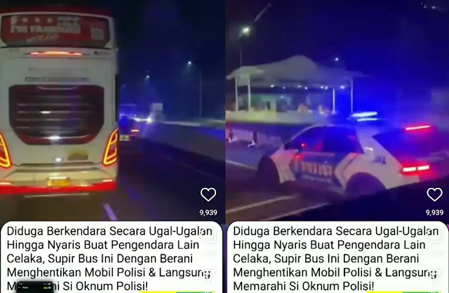 Viral Polisi Diteriaki dan Dihentikan di Tol oleh Sopir Bus Gara-gara Nyetir Zig-zag di Jalan Tol