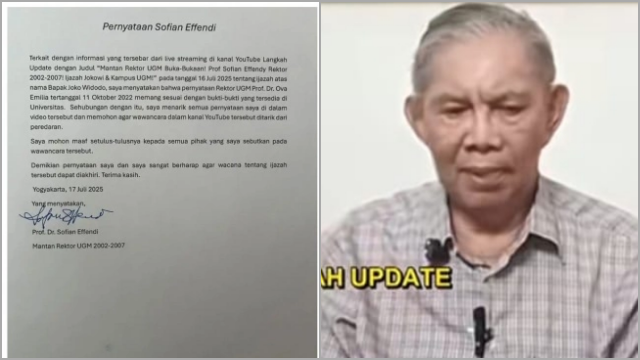 Lah Kenapa? Mantan Rektor UGM Sofian Effendi Minta Maaf dan Cabut Pernyataan Terkait Ijazah Jokowi