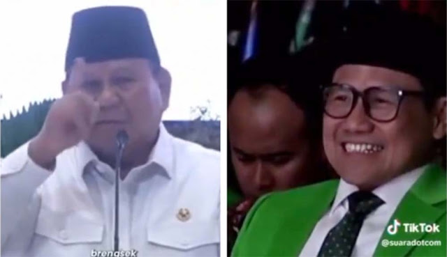 Heboh Umpatan Brengsek Prabowo Gegara Tak Disediakan Kopi, Cak Imin Kepergok Nyengir!