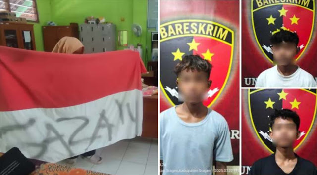 3 Pelajar SMP di Sragen Terancam Bui karena Tulisan Gaza di Bendera Merah Putih