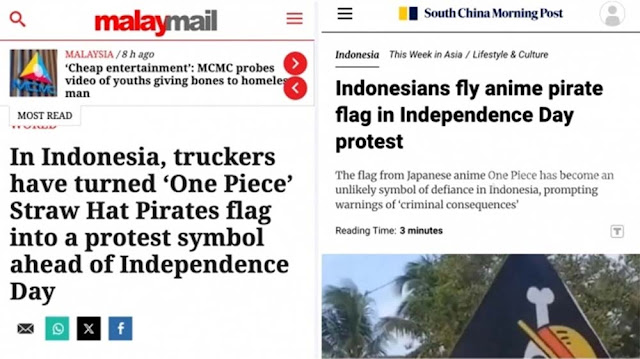 Mendunia! Media-media Asing Soroti Fenomena Pengibaran Bendera One Piece di Indonesia
