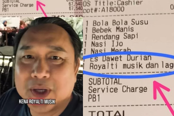 Viral! Biaya Royalti Musik Tertera di Struk Makan Restoran Senilai Rp 29 Ribu