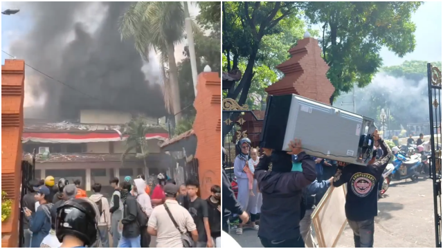 Gedung DPRD Cirebon Dirusak dan Dibakar Massa, Isinya Dijarah