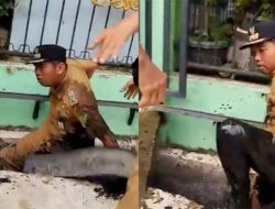 Viral! Detik-detik Lurah di Medan Didorong Massa hingga Jatuh ke Parit