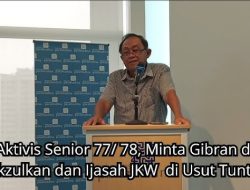 Indro Tjahyono Sebut Gibran Harusnya Dimakzulkan, Ijazah SD dan Usia di Bawah 40 Tahun Dinilai Langgar Konstitusi