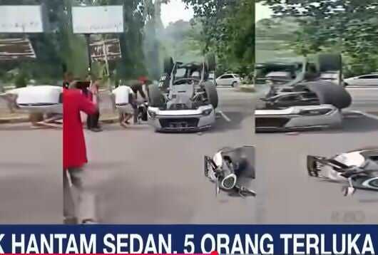 Kecelakaan Beruntun Sukabumi: Truk LPG Tabrak Pajero hingga Terguling, 5 Orang Terluka