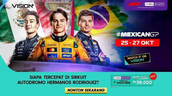 Nonton F1 GP Meksiko 2025 di Vision+: Jadwal Lengkap & Cara Live Streaming