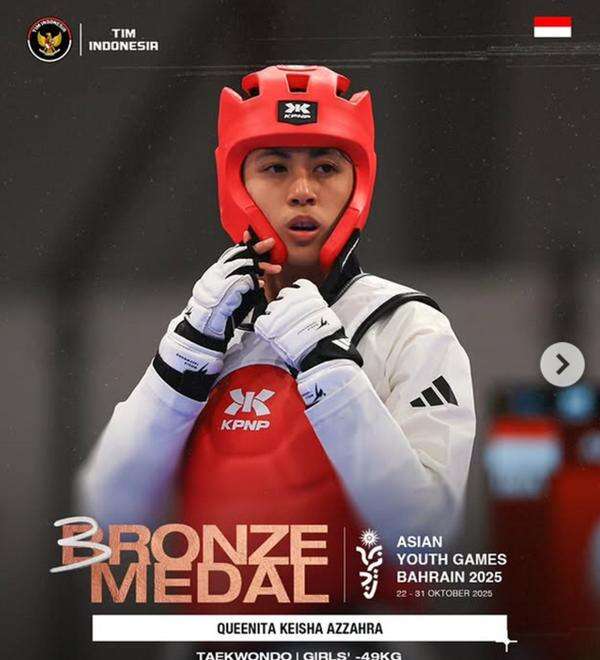 Indonesia Tambah 2 Medali di Asian Youth Games 2025! Perak dari Triathlon, Perunggu dari Taekwondo
