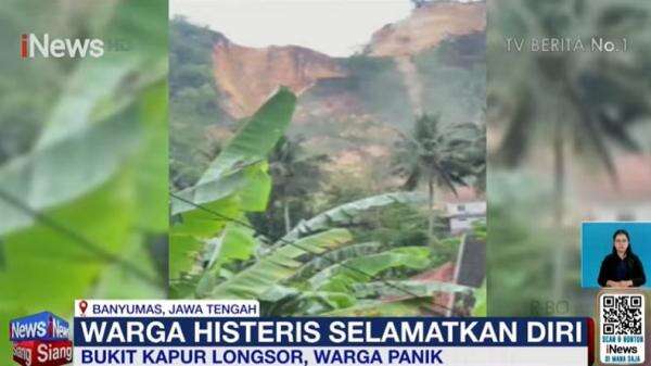 Detik-detik Mencekam Longsor Bukit Kapur Banyumas, Warga Berhamburan & Rumah Tertimbun!
