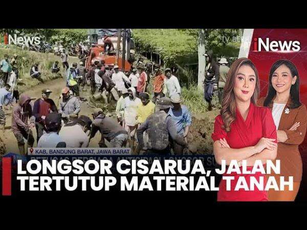 Longsor Bandung Barat Lumpuh Lalu Lintas 6 Jam, Tebing 40 Meter Runtuh!