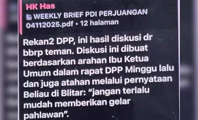 Viral Chat Hasto PDIP: Perintah Galang Opini Tolak Gelar Pahlawan Soeharto, Ini Faktanya