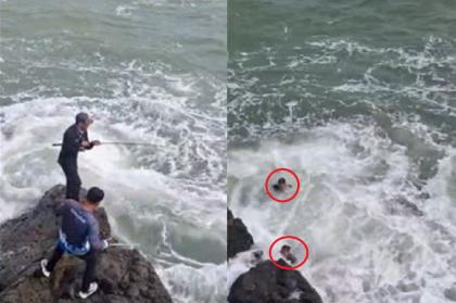 Viral Video Detik-Detik 2 Pemancing Terseret Ombak di Pantai Cikeueus Sukabumi