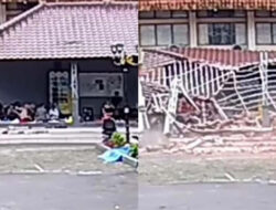 Viral Rekaman CCTV Detik-Detik Pendopo FKIP Unsil Tasikmalaya Ambruk, 16 Mahasiswa Terluka