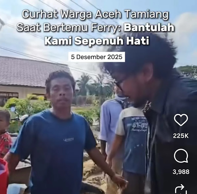 Ferry Irwandi Kumpulkan Rp 10 Miliar, Temukan Warga Aceh Tamiang Tak Makan Berhari-hari