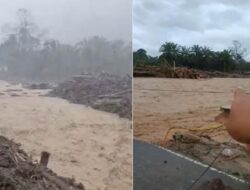 Sungai Garoga Tapsel Meluap: Jembatan Darurat Hanyut & Warga Diungsikan